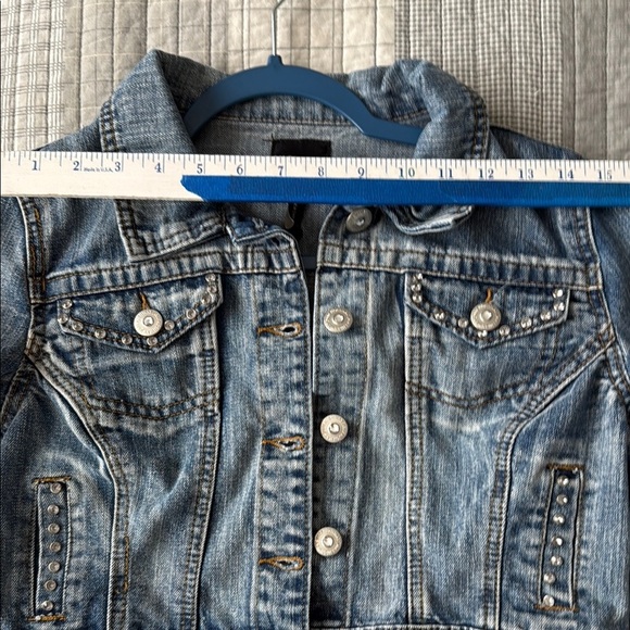 Highway Jeans Blue Denim Jacket with Rhinestones. - Picture 9 of 10